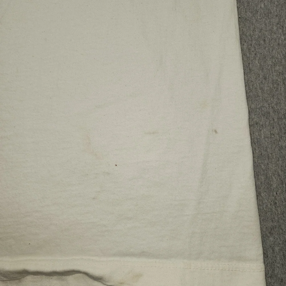 Champion T-Shirt Mens XL Off-White Good Short Sleeve Crew Neck Embroidered Patch - Picture 12 of 14